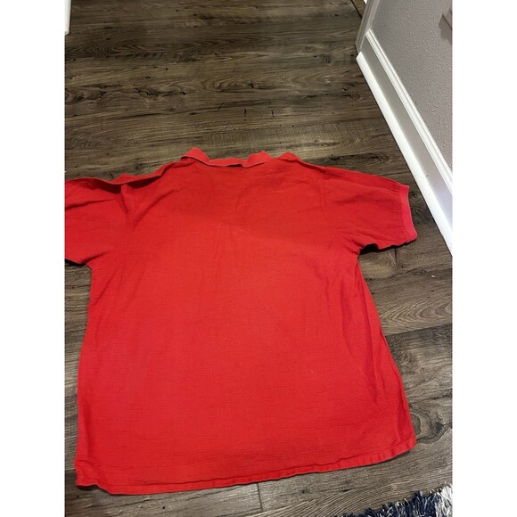 Vintage Patagonia 1990s Cotton Mesh Polo Shirt – Red, Size L (Made in Hong Kong) - Picture 5 of 5